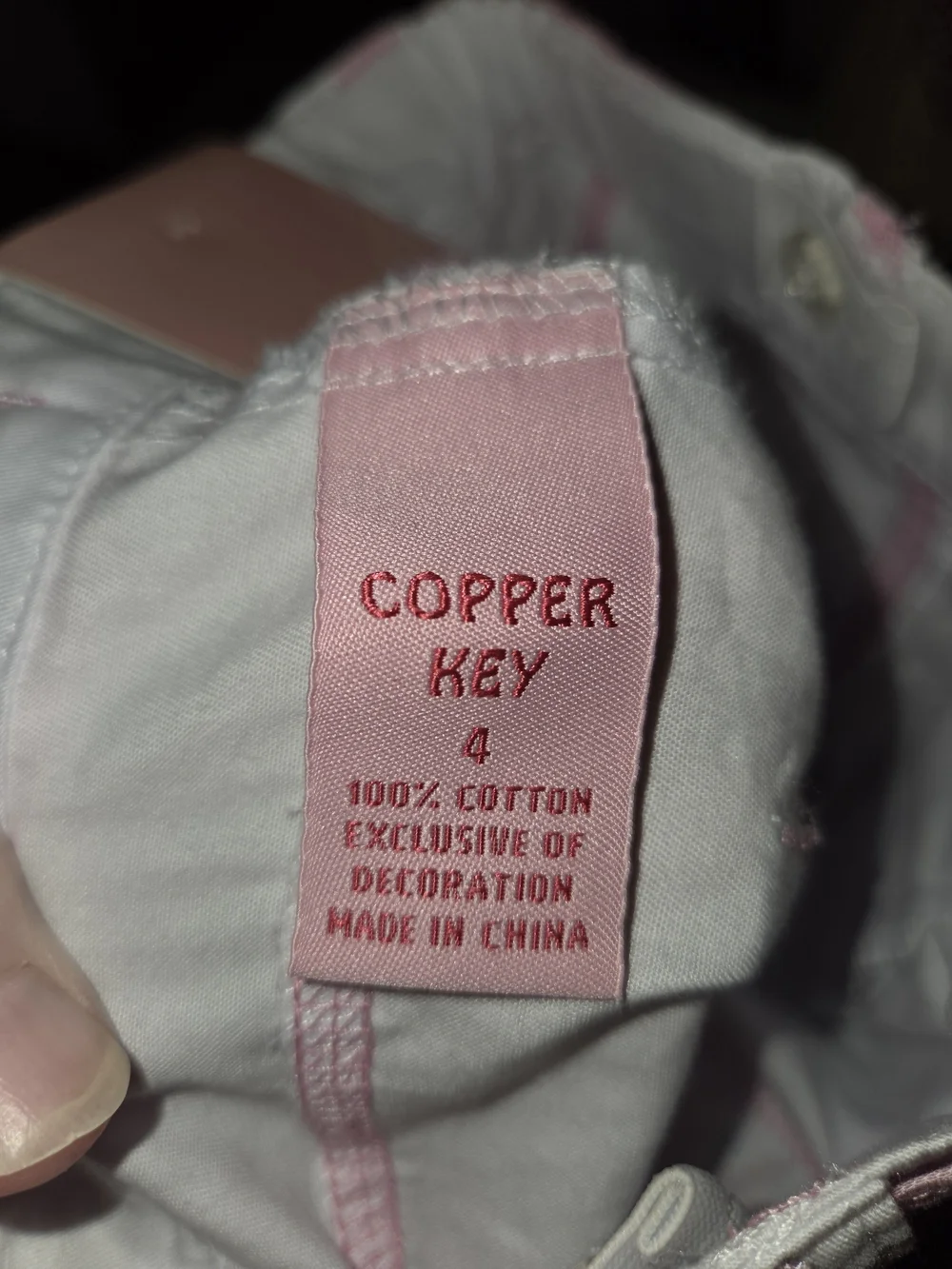Copper Key 2 Piece Set White Tank Top & Pants w/Pink Trim & Multicolor Flower.